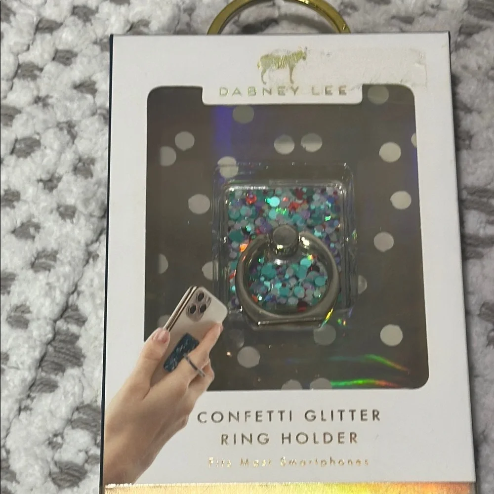 Dabney Lee Confetti Glitter Ring Phone Holder Fits Most Phones Wash & Reuse Kick